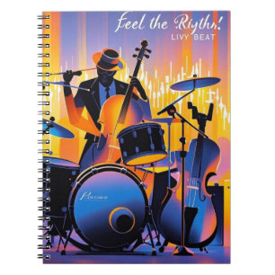 Retro Pop Abstract musical instruments dramatic Notebook