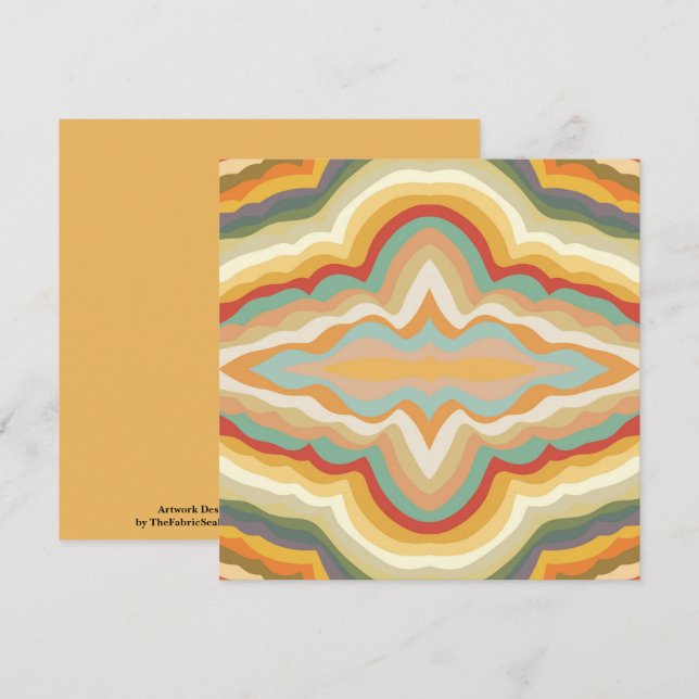 Retro Pop Art Abstract Geometric Wavy Pattern Card (Front/Back)