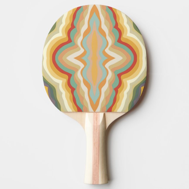 Retro Pop Art Abstract Geometric Wavy Pattern Ping Pong Paddle (Front)