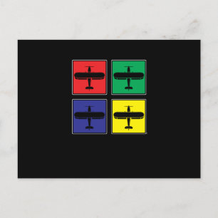 Retro Pop Art Aeroplane Aircraft Mechanic Aviator Holiday Postcard