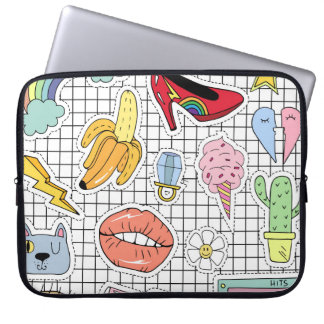 Retro Pop Art: Badge Collection Laptop Sleeve