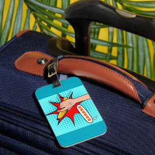 Retro Pop Art Banana Comic Book Style Luggage Tag