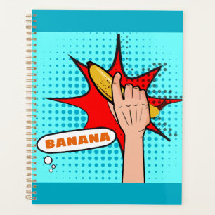 Retro Pop Art Banana Comic Book Style Planner