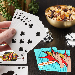 Retro Pop Art Banana Comic Book Style Playing Cards