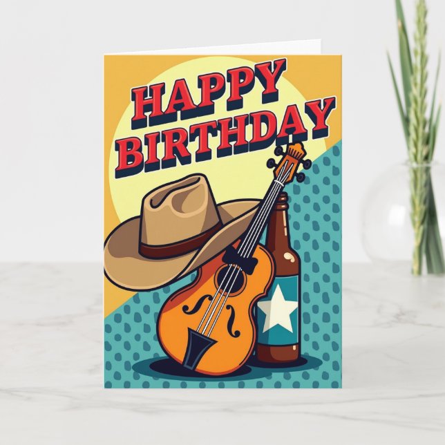 Retro Pop Art Birthday Card (Front)