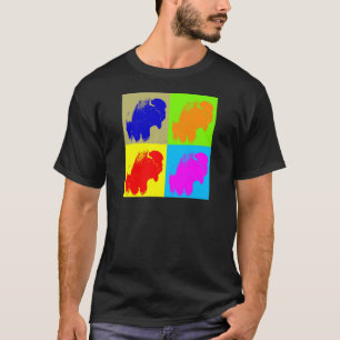 Retro Pop Art Bison Buffalo Artwork T-Shirt