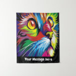 Retro pop art cat add message wall decor tapestry<br><div class="desc">design by www.etsy.com/Shop/mitkozh</div>