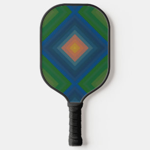 Retro Pop Art Colour Line Stripe Diamond Pattern Pickleball Paddle