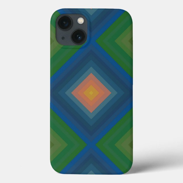 Retro Pop Art Colour Stripe Diamond Pattern  Case-Mate iPhone Case (Back)