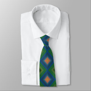 Retro Pop Art Colour Stripe Diamond Pattern Tie