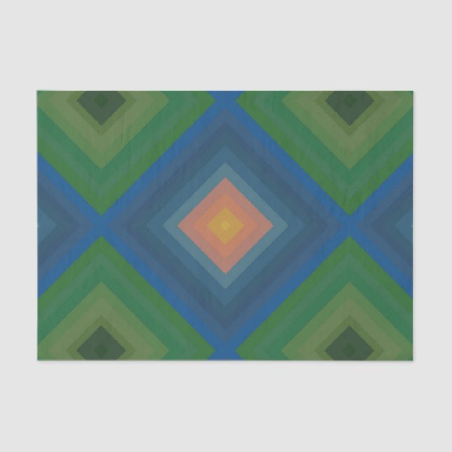 Retro Pop Art Colour Stripe Diamond Pattern  Tissue Paper (Front)