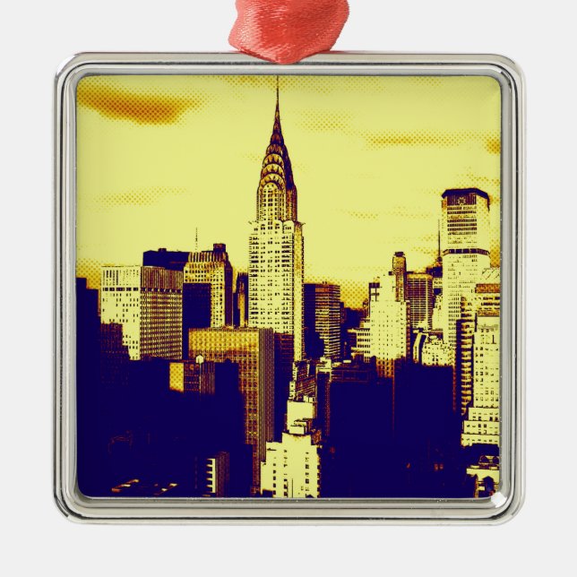 Retro Pop Art Comic New York City Metal Tree Decoration (Front)