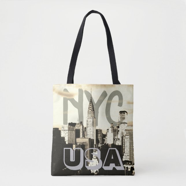 Retro Pop Art Comic New York City NYC USA Tote Bag (Front)