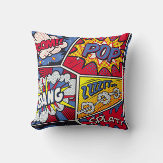 Retro pop art, comic shout pattern. cushion
