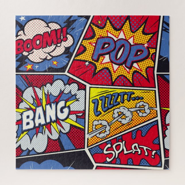 Retro pop art, comic shout pattern. jigsaw puzzle (Vertical)