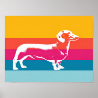 Retro Pop Art Dachshund Silhouette