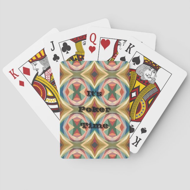 Retro Pop Art Geometric Colour Block Pattern  Playing Cards (Back)