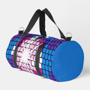 Retro Pop Art Geometric Mirrored Disco Sphere Duffle Bag