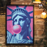 Retro Pop Art Lady Liberty 