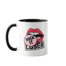 Retro Pop Art Lips with Sassy "Suck It Loser"