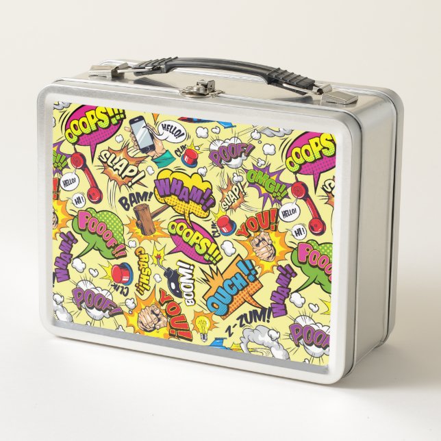 Retro Pop Art Metal Lunch Box (Front)