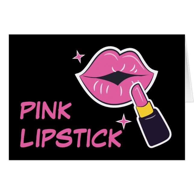 Retro Pop Art Pink Lips and Lipstick (Front Horizontal)