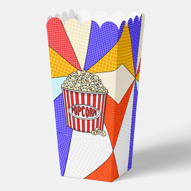 Retro Pop Art Popcorn Favour Box (Back)