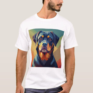 Retro Pop Art Rottweiler � Colorful Dog Portrait T-Shirt