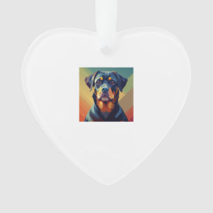 Retro Pop Art Rottweiler � Colourful Dog Portrait Ornament