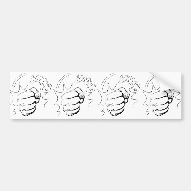 Retro Pop Art Smash Sketch Bumper Sticker (Front)