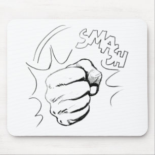 Retro Pop Art Smash Sketch Mousepad