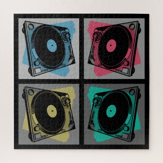 Retro Pop Art Turntables Jigsaw Puzzle (Vertical)