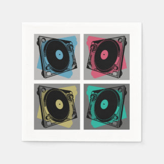 Retro Pop Art Turntables Napkin