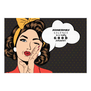 Retro Pop Art Woman Motivational Speech Bubble Photo Print