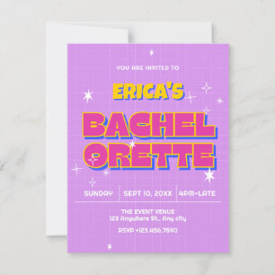 Retro pop bachelorette invitation