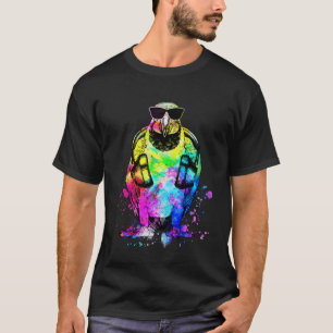 Retro Pop Blue and Gold Macaw Bird Portrait Headph T-Shirt