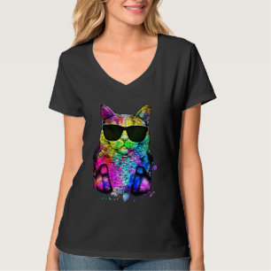 Retro Pop British Shorthair Cat Portrait with Head T-Shirt
