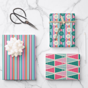 Retro Pop Christmas Set 2 Wrapping Paper Sheet