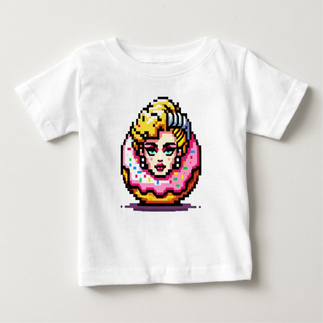 Retro Pop Donut - Vibrant 80s Fashion Icon Art Baby T-Shirt (Front)