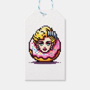 Retro Pop Donut - Vibrant 80s Fashion Icon Art Gift Tags