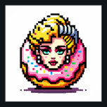 Retro Pop Donut - Vibrant 80s Fashion Icon Art Poster<br><div class="desc">Introducing 'Retro Pop Donut, ' a vibrant fusion of 80s pop culture and delectable sweetness. This design captures the essence of iconic 80s fashion, featuring a quirky donut character dressed in the style of a legendary music icon. The playful blend of pastries and retro pop fashion makes this artwork stand...</div>