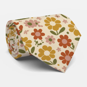 Retro Pop Floral Pattern Tie