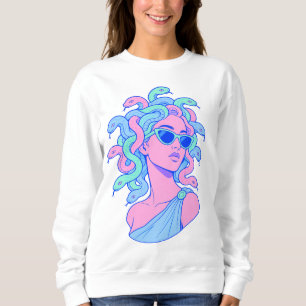 Retro‑Pop Medusa Illustration – Pastel Sunglasses Sweatshirt