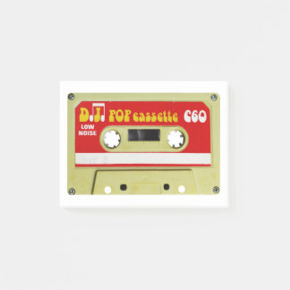 retro pop music cassette DJ recording tape side B Post-it Notes