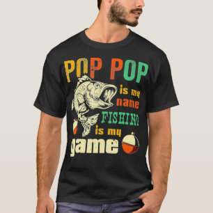 Retro Pop Pop Bass Fishing Gift Cool Fish Grandpa T-Shirt