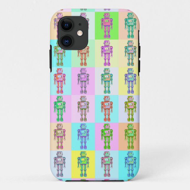 Retro Pop Robots Case-Mate iPhone Case (Back)