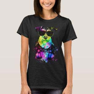 Retro Pop Schnauzer Dog Portrait with Headphones T-Shirt