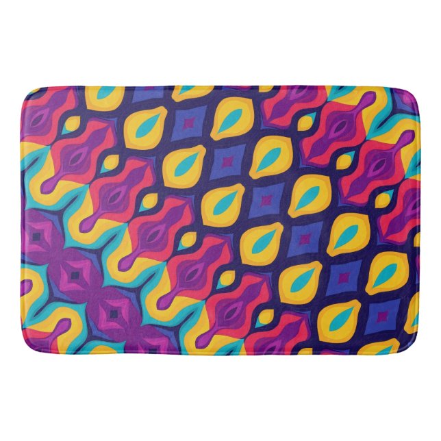 Retro Pop Teardrops Bold Bath Mat (Front)