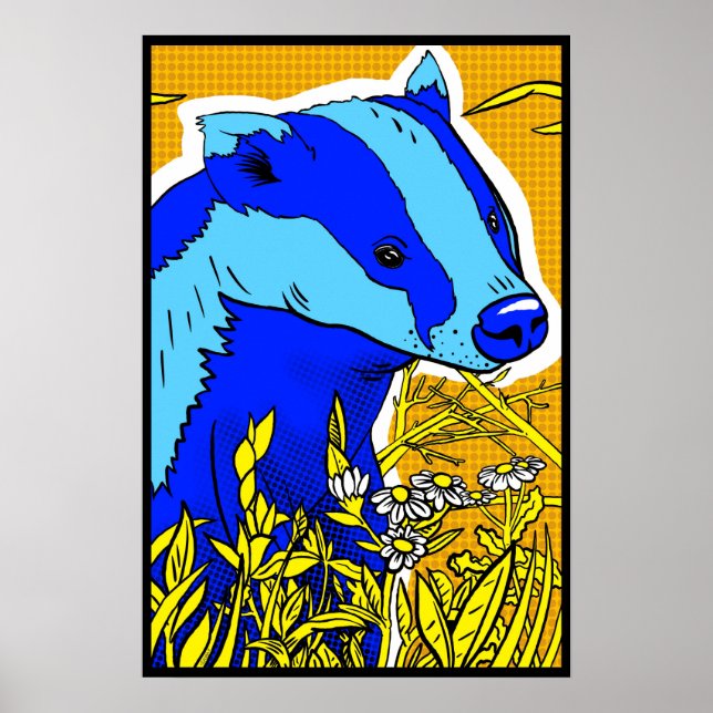 Retro PopArt Badger Poster (Front)