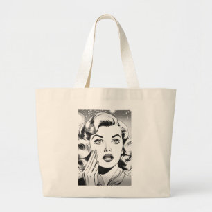 retro popart themed/design large tote bag